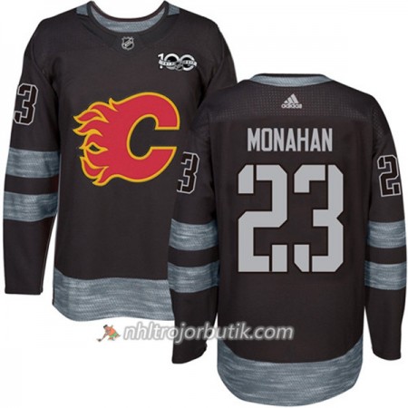 Män Ishockey Calgary Flames Tröja Sean Monahan 23 1917-2017 100th Anniversary Adidas Svart Authentic
